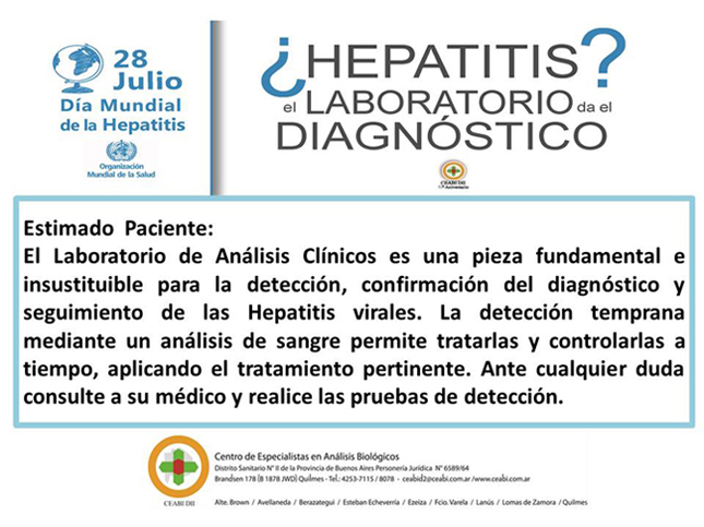 28 de julio - Día Mundial Contra Las Hepatitis Virales